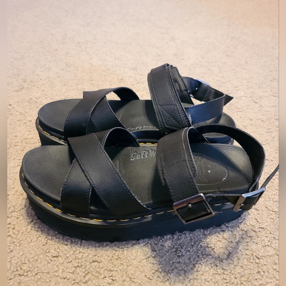 Wmns 11, Dr Martens Black Platform Vos II Quad, Athena Leather Sandals